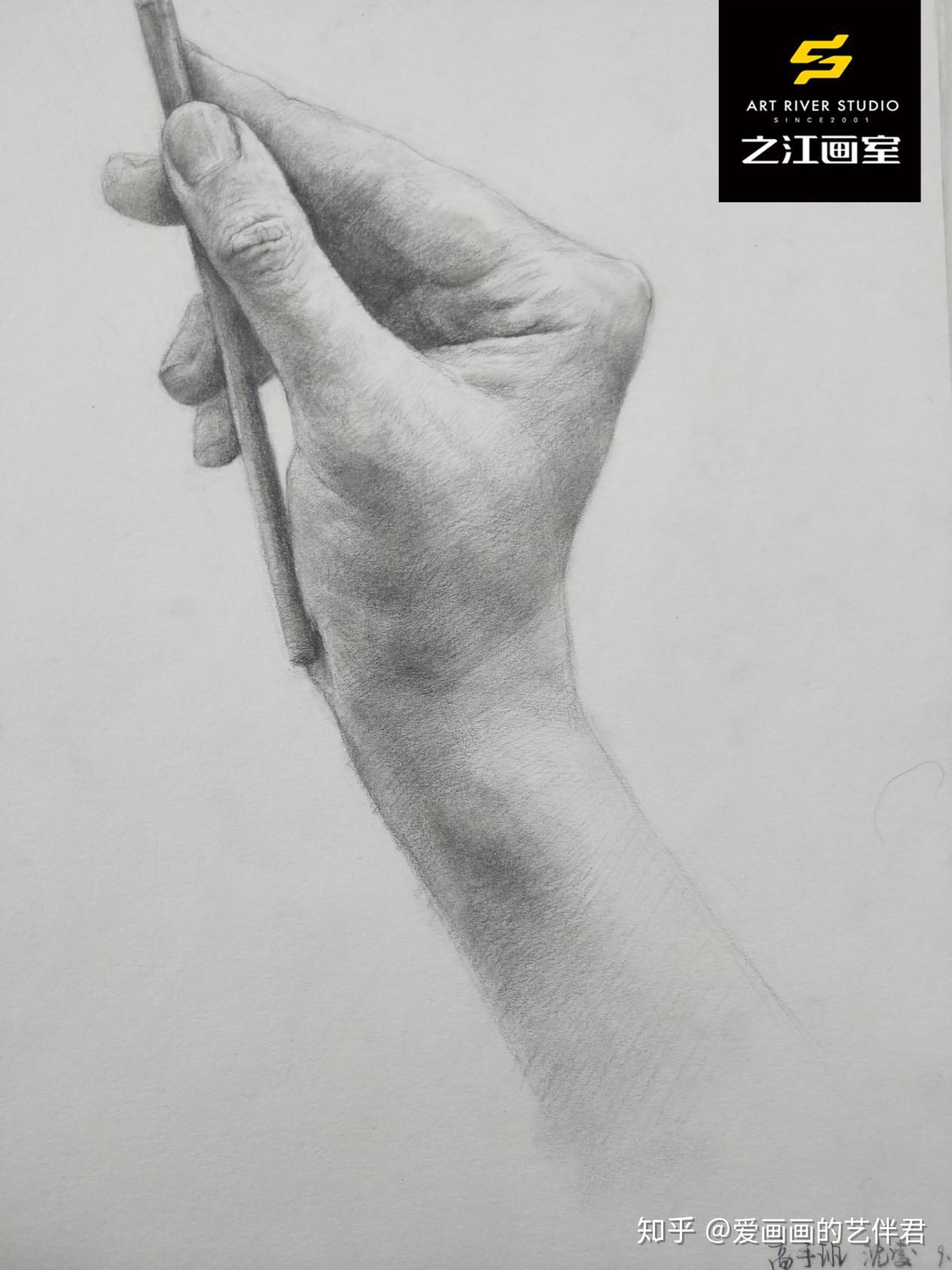 素描半身像的手部怎样画会更生动? - 知乎