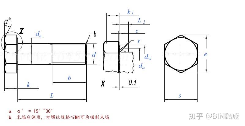 族迹一种六角头螺钉