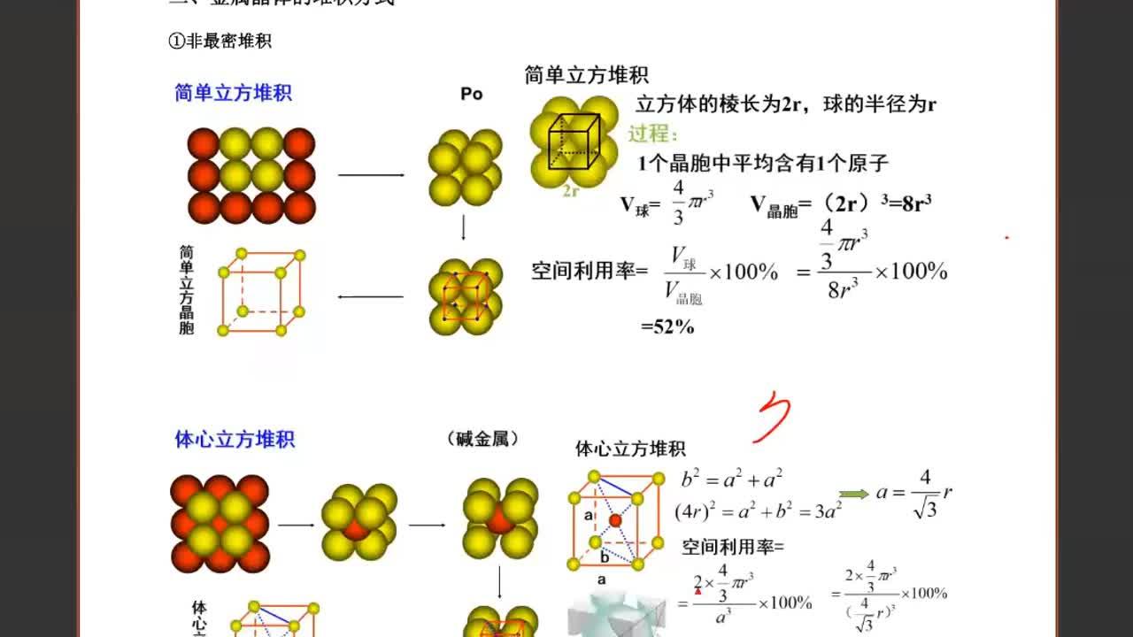 面心立方堆积晶体怎么算空间利用率?