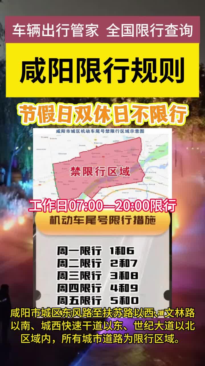 咸阳最新尾号限行轮换