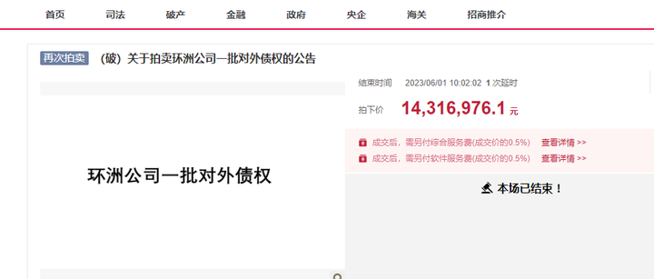 扬州一破产公司1亿多的债权第十次拍卖,被人1431.6万拍下 - 知乎