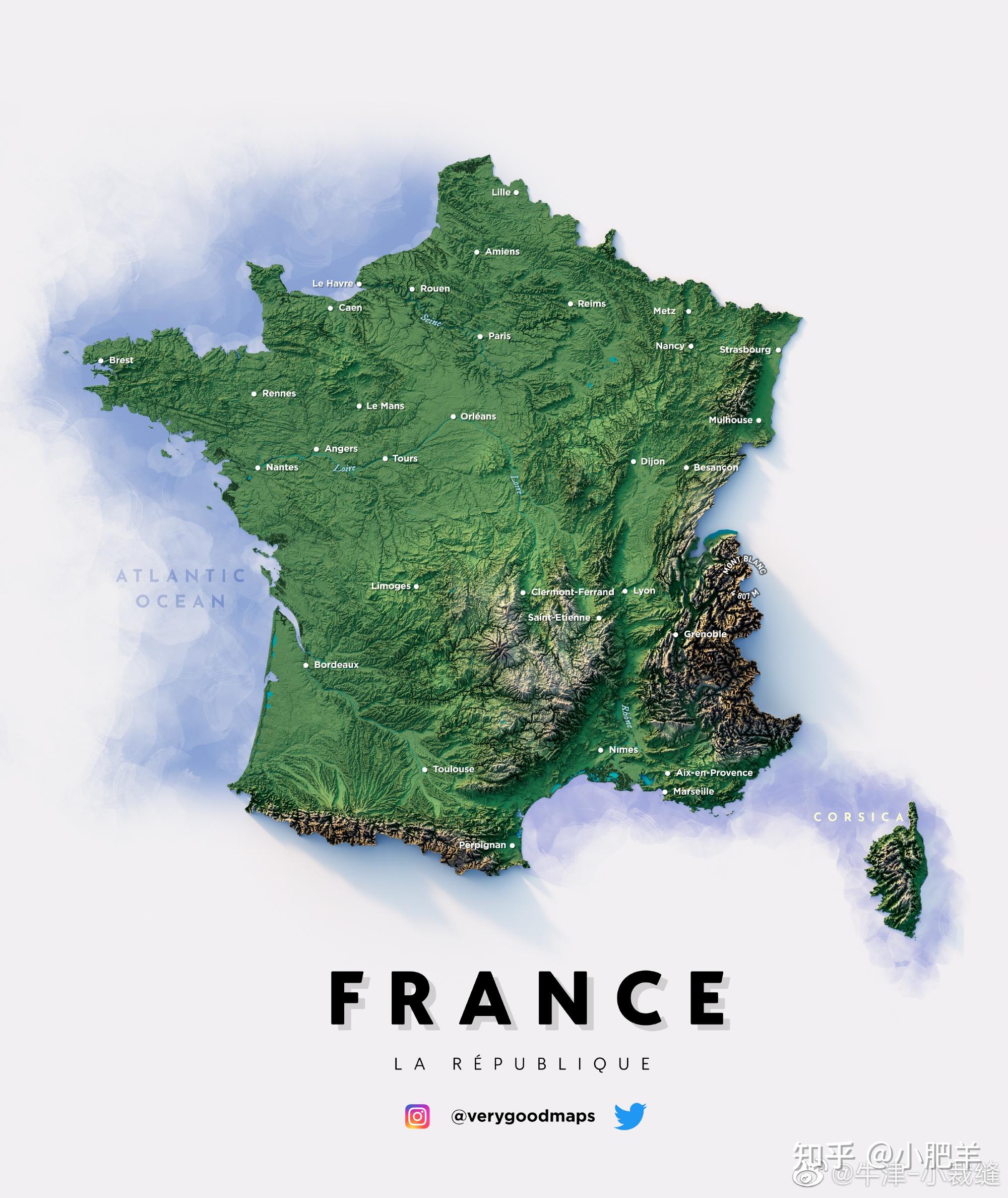 高清法国地形图_世界地图_初高中地理网