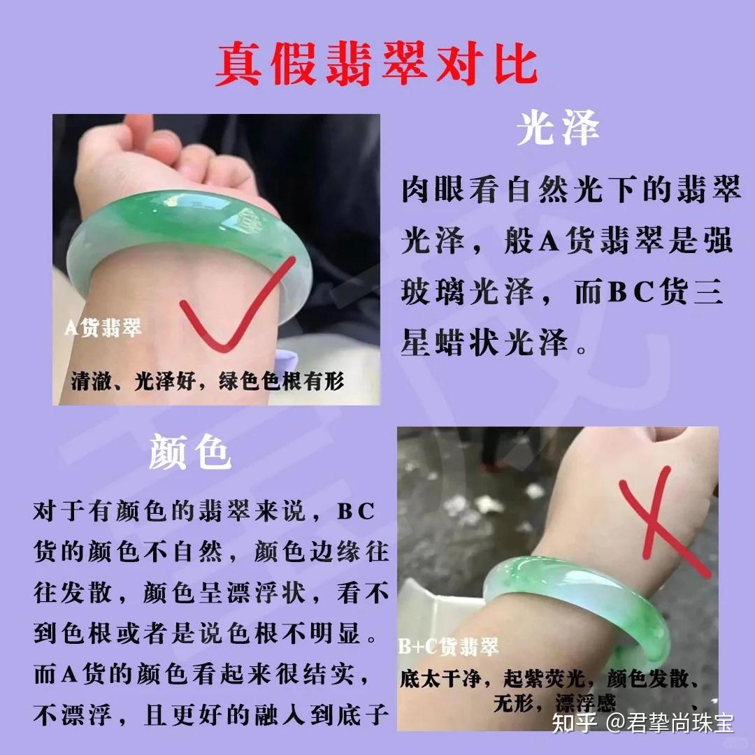 真假翡翠手镯图片对比图片