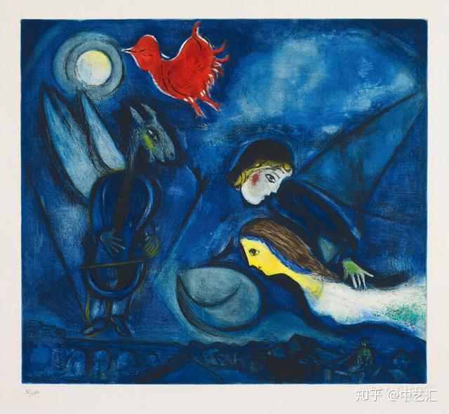今天,小编就以俄罗斯犹太画家夏加尔的蓝色作品为例来探讨这个问题.