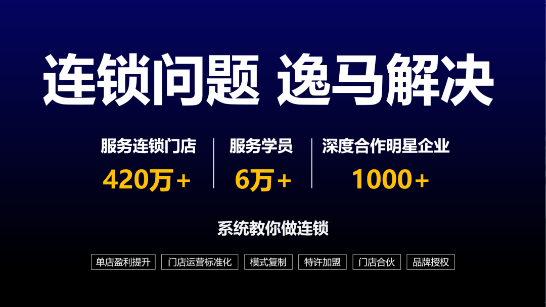 限时超低价逸马全新课程连锁盈利增长总裁班创业绩选模式扫障碍