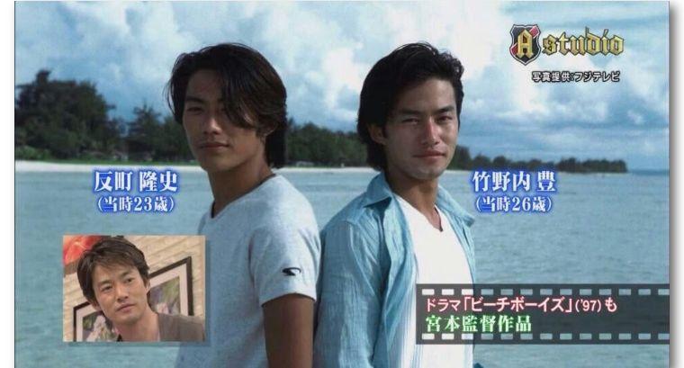 竹野内丰(左)也是一路帅成叔的经典个例反町隆史不仅帅,人还好呢.