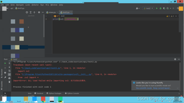 Python Opencv Dll Load Failed While Importing Cv