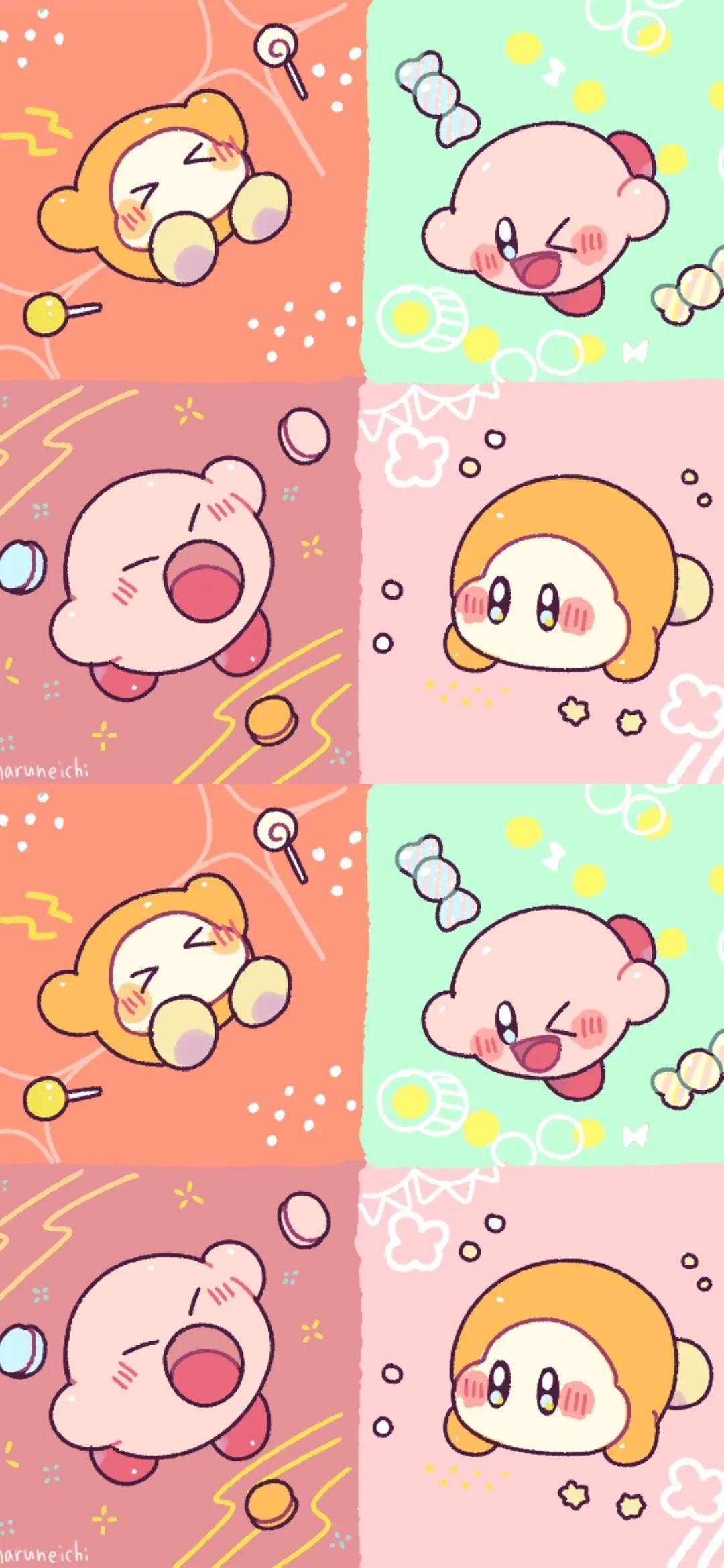 超级可爱辣星之卡比手机全面屏壁纸