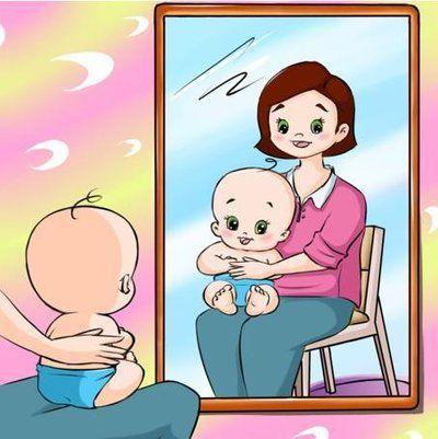 亲子游戏照镜子