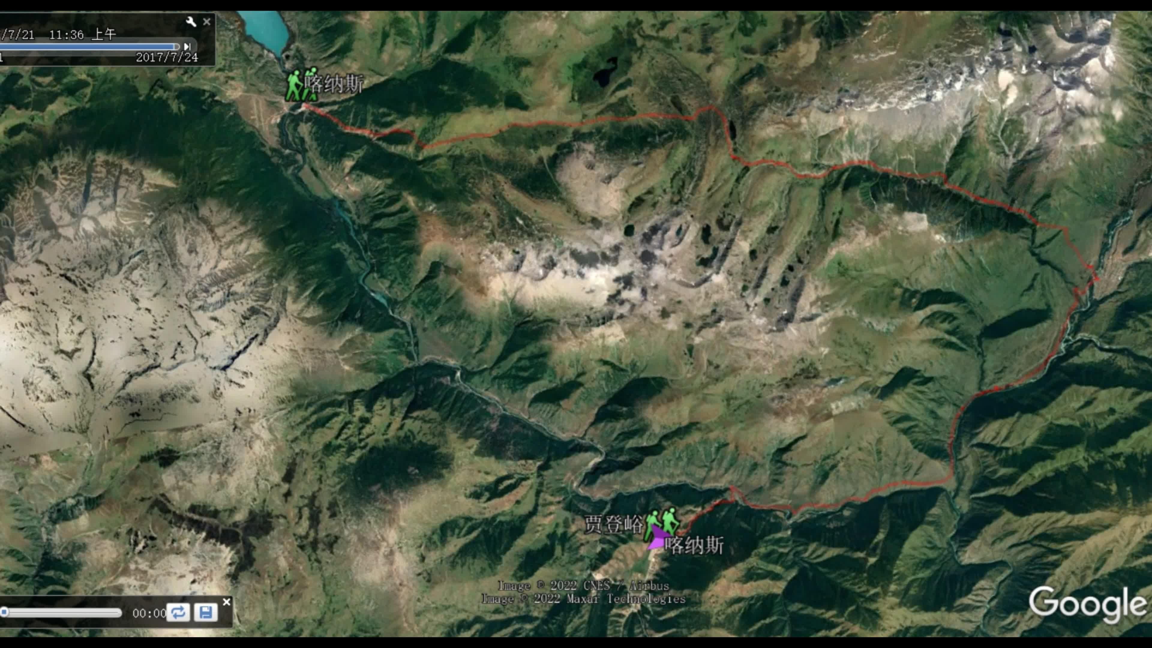 喀纳斯徒步路线贾登峪至喀纳斯两步路卫星地图gps轨迹