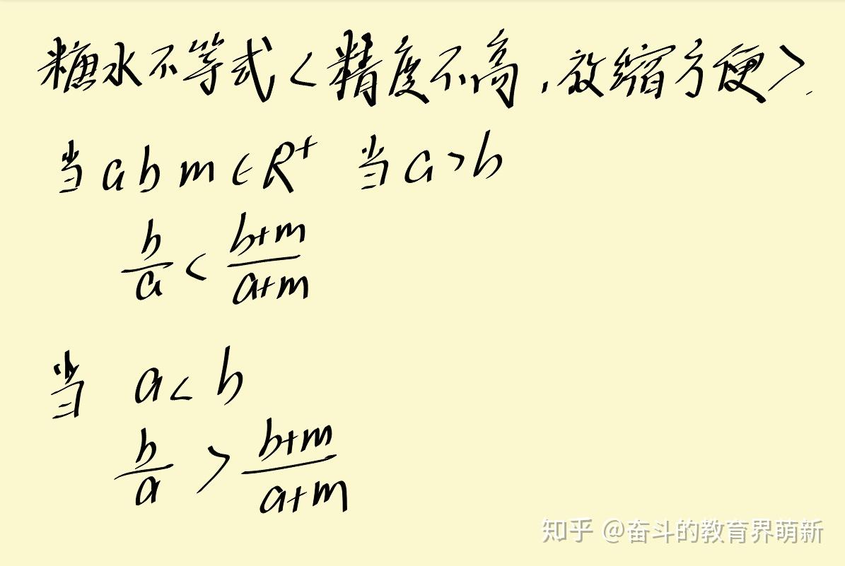 数学杂谈之糖水不等式