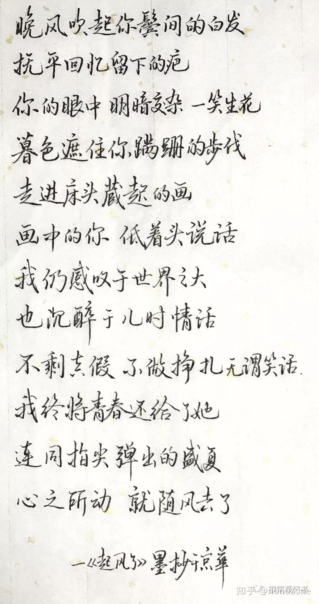 我爱抄歌词起风了手写钢笔字笔友钢笔书法习作欣赏