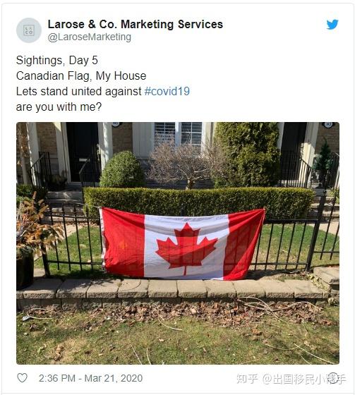 仍是暖心的加拿大宅家居民阳台全体鼓掌家门口都挂起国旗
