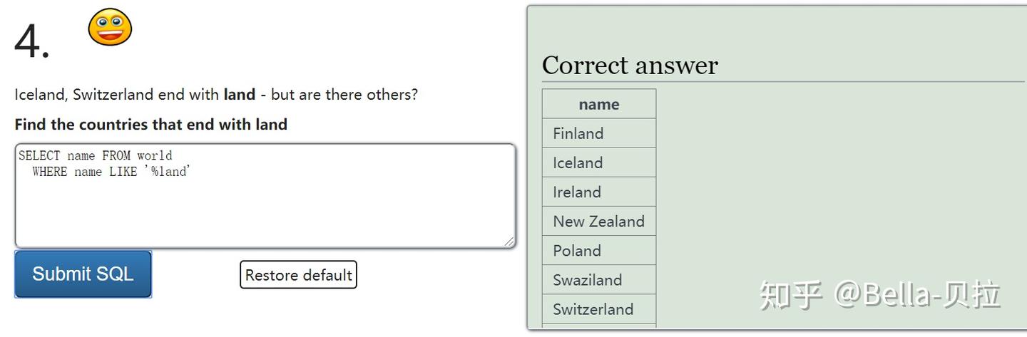 sqlzoo练习2（含答案）：SELECT names (like) - 知乎