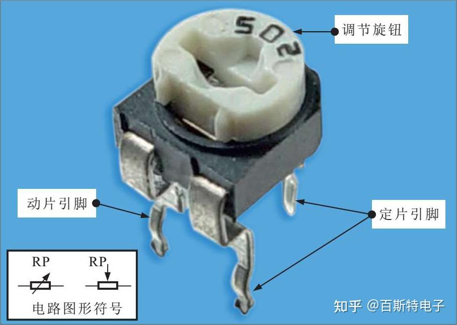 可调电阻三个脚怎么接图片