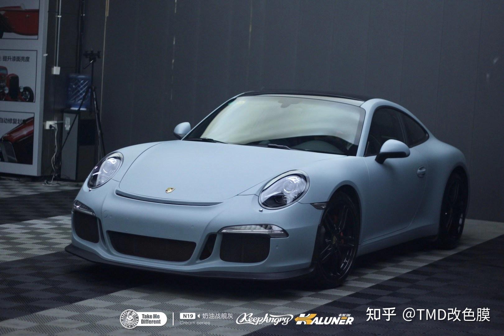 保时捷911tmd潮牌改色膜奶油战舰灰