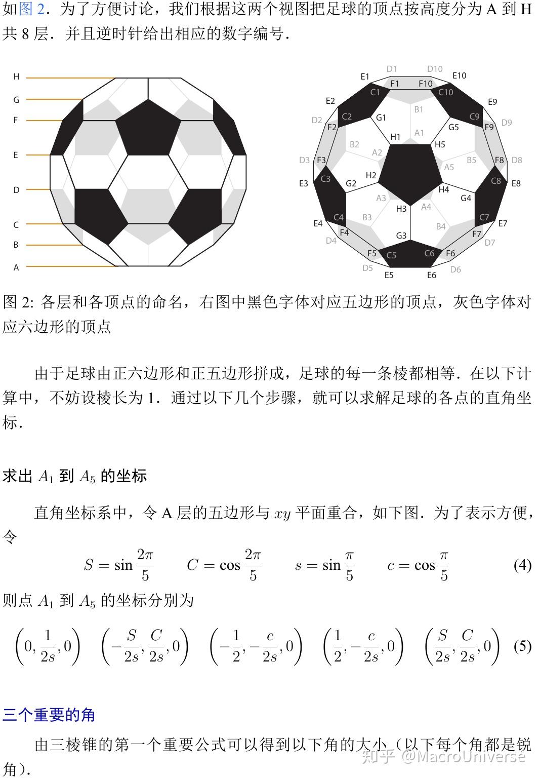足球各个多边形顶点坐标计算公式是什么?