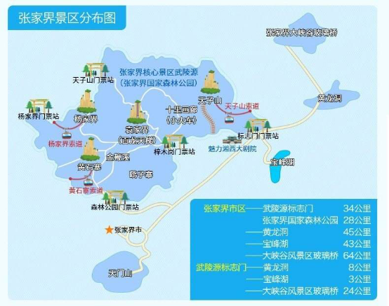 张家界旅游景点全景图~必看攻略