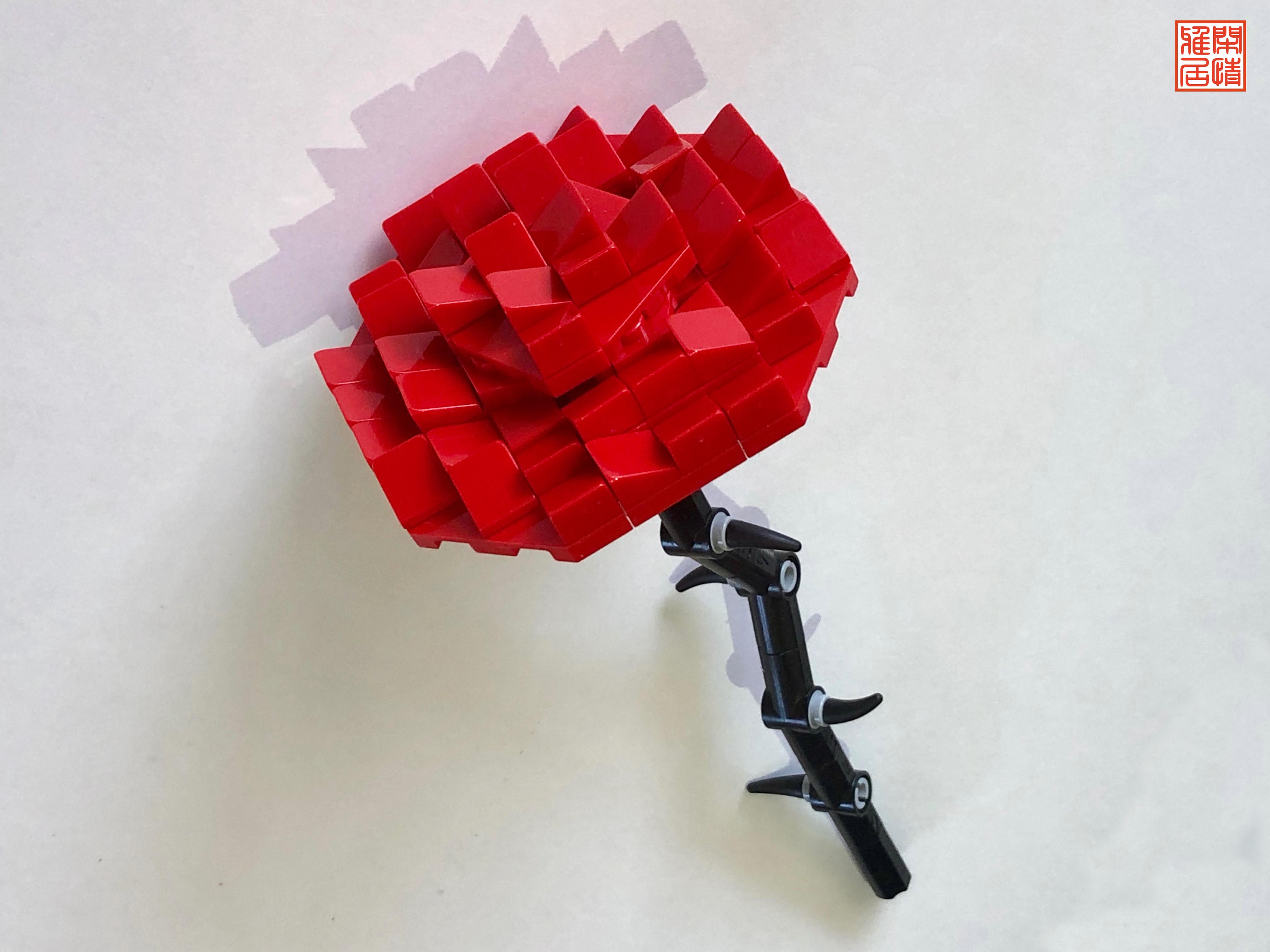 送人玫瑰手有余香我用乐高送你一只玫瑰花