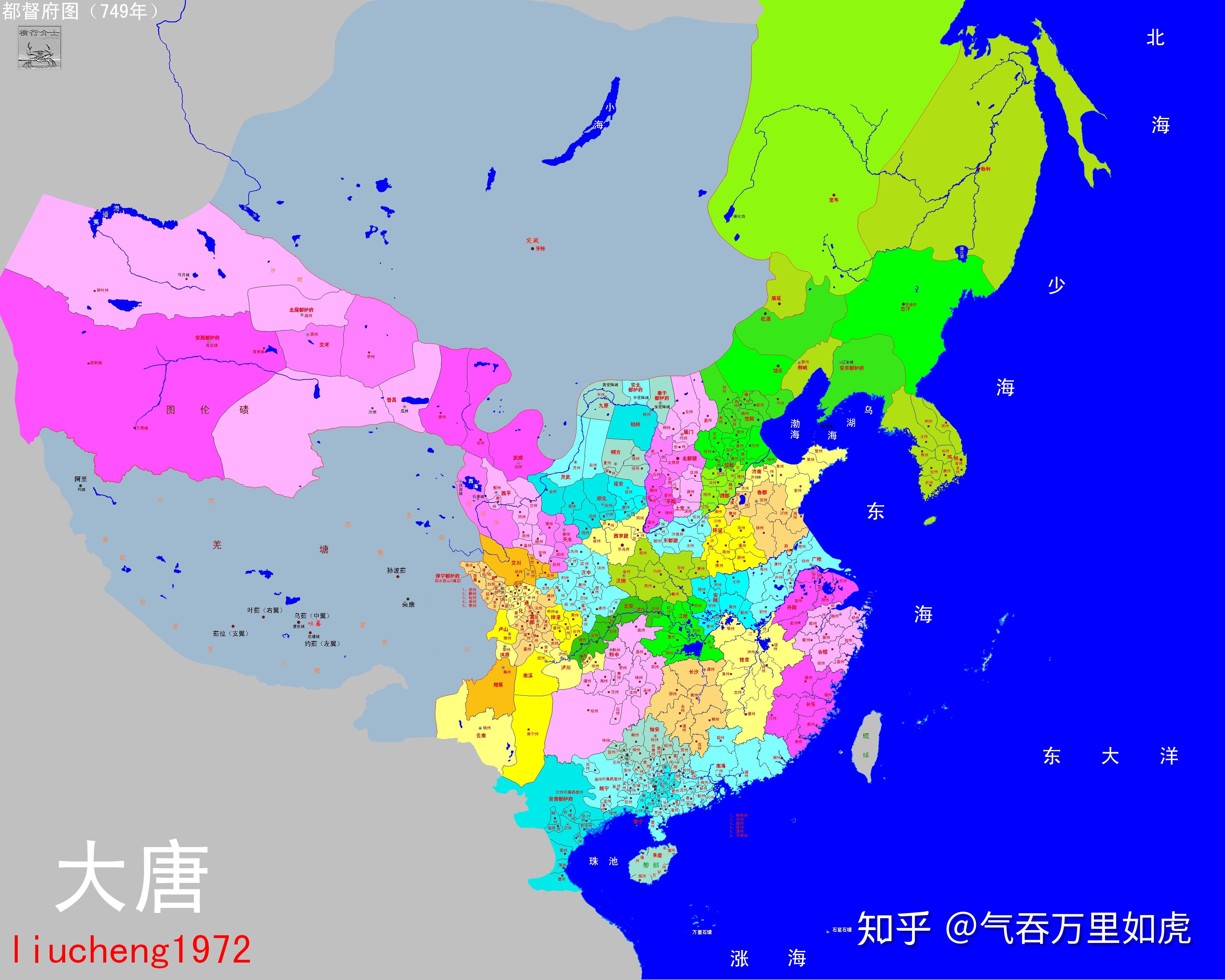 唐朝陇右道高清地图图片