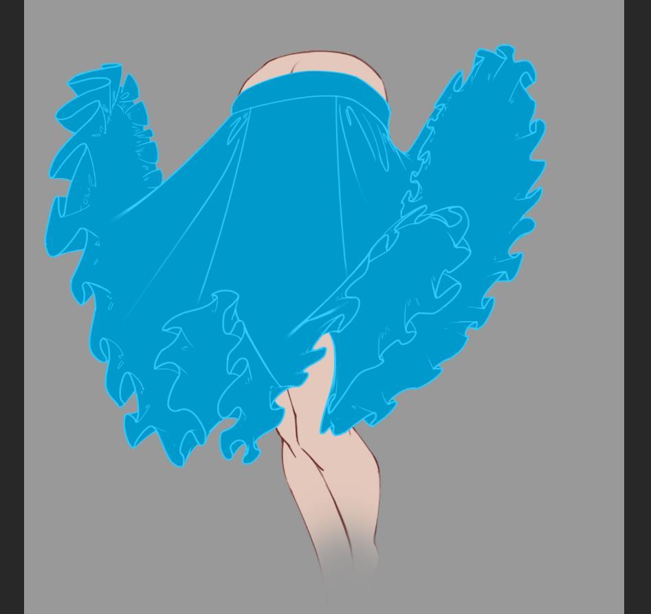 绘伴精选板绘教程飘逸小裙子画法