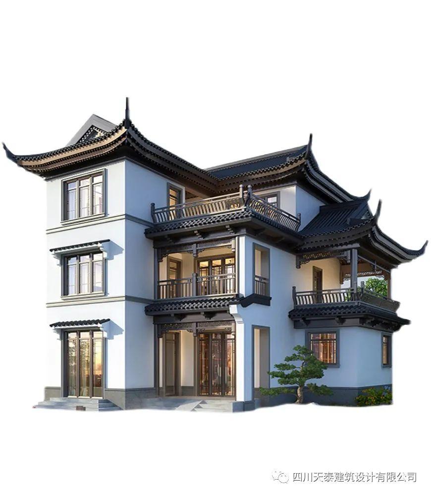 最美新中式三层别墅图片