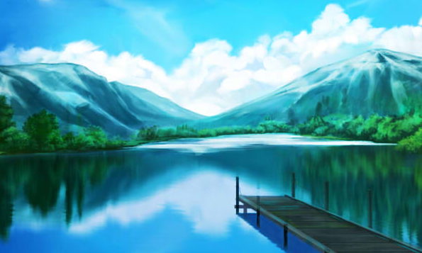 怎么画湖泊教你动漫湖面的画法技巧