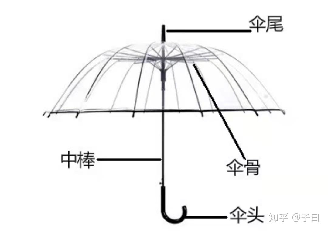 折叠雨伞伞柄结构图解图片