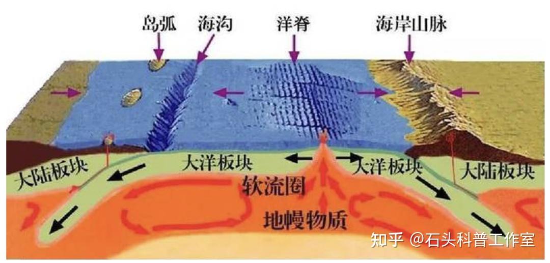 大洋中脊的形成原因图片