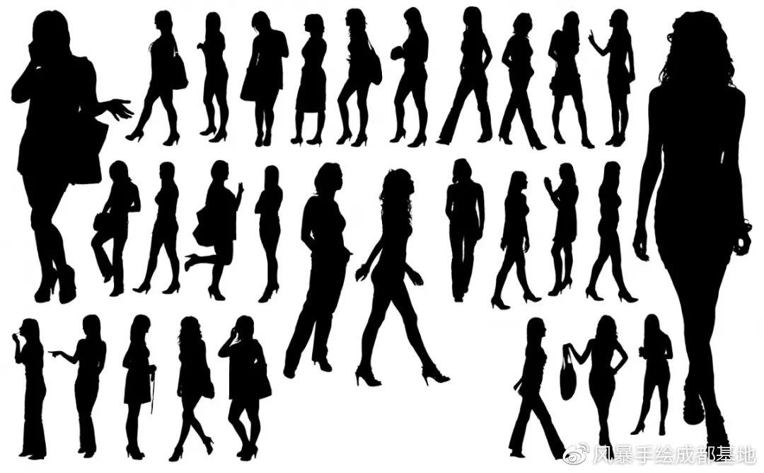 素材包含了数千个人物剪影,基本包含了所有场景的需要,格式为ps与ai