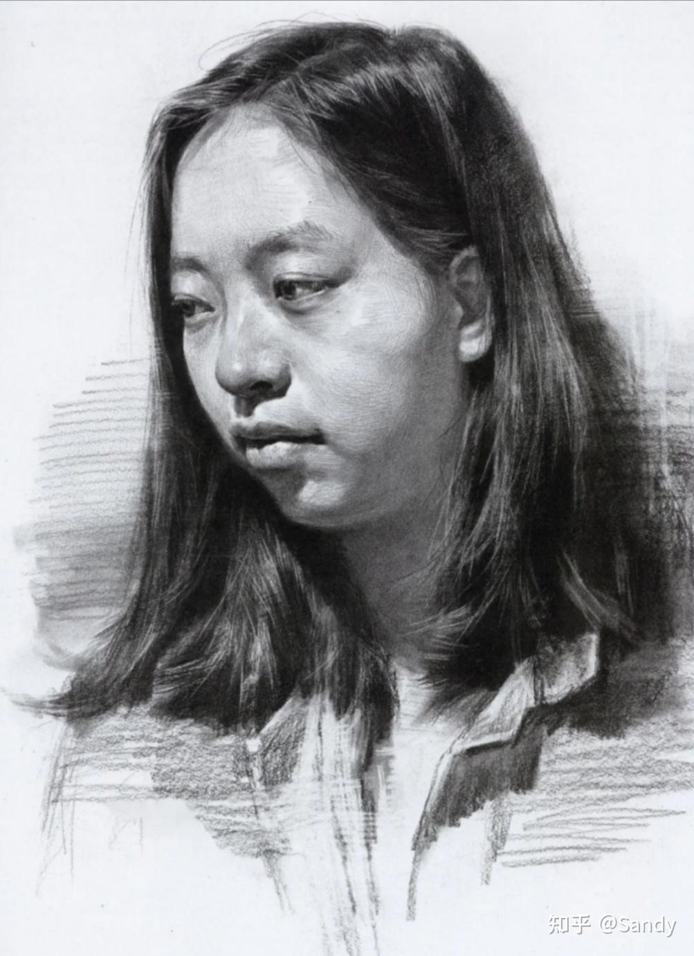 手绘素描优秀人像图片 - 知乎