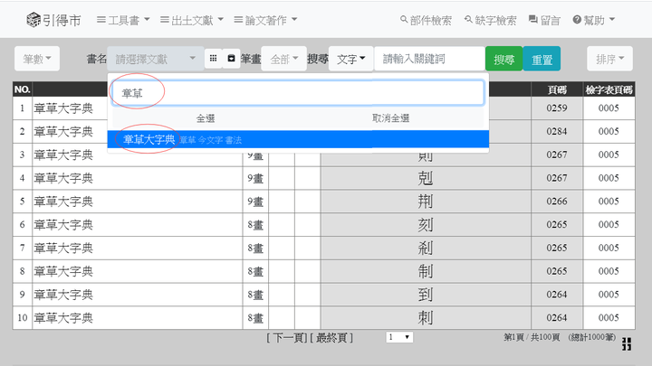 20200430《章草大字典》(上下册)索引數位化完成- 知乎