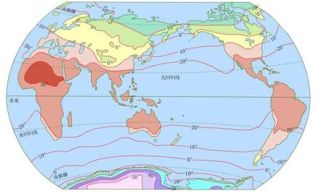 欧亚大陆的东边很明显是往南偏的全球等温线图首先,是中国的天气整体