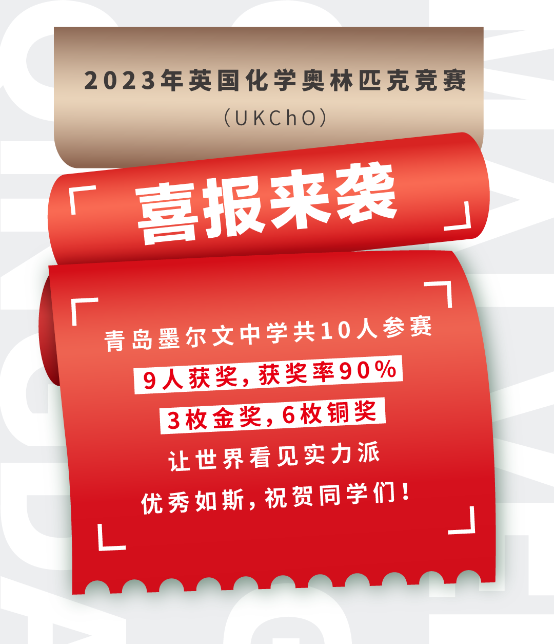 3金6铜!青岛墨尔文中学2023英国化学奥林匹克竞赛喜报来袭! - 知乎
