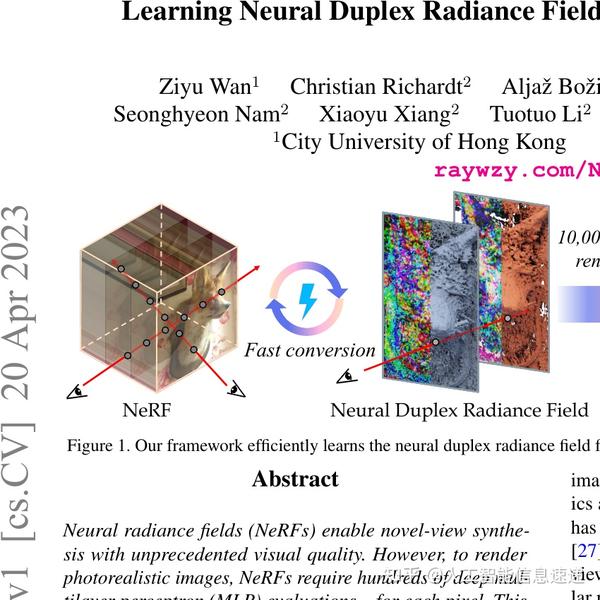 Learning Neural Duplex Radiance Fields For Real-Time View Synthesis - 知乎