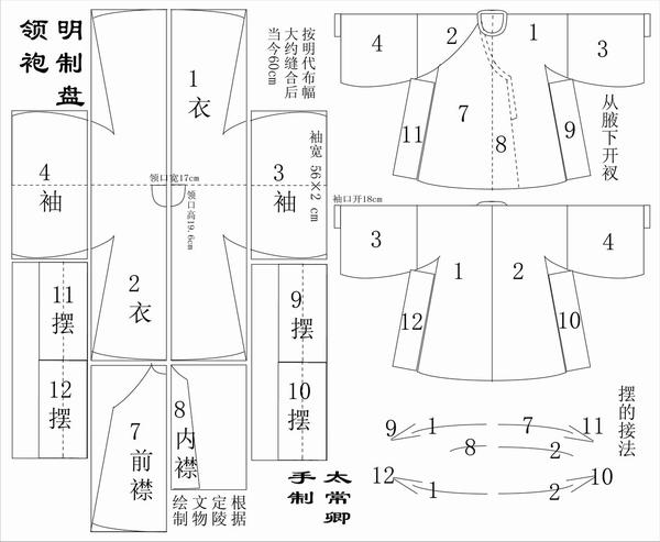 汉服制版男子汉服的分类及裁剪制作教程