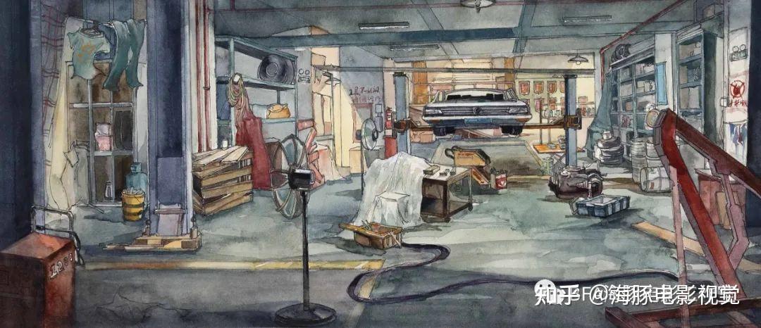 我们先看一下我的学生最早画的气氛图接下来是学生在海豚电影工作室