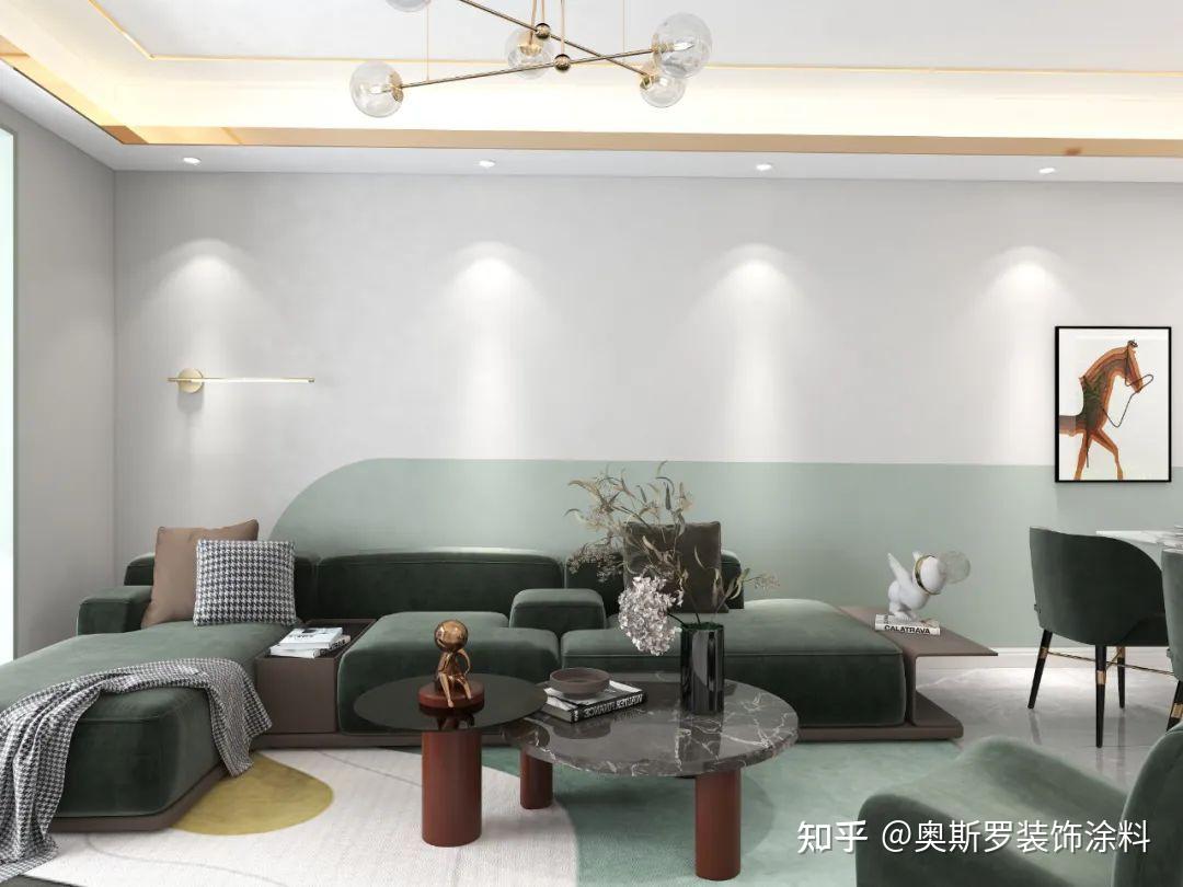 奥斯罗防污涂料可以直接用毛巾擦掉,轻松保持墙面的干净;过道墙裙▼在