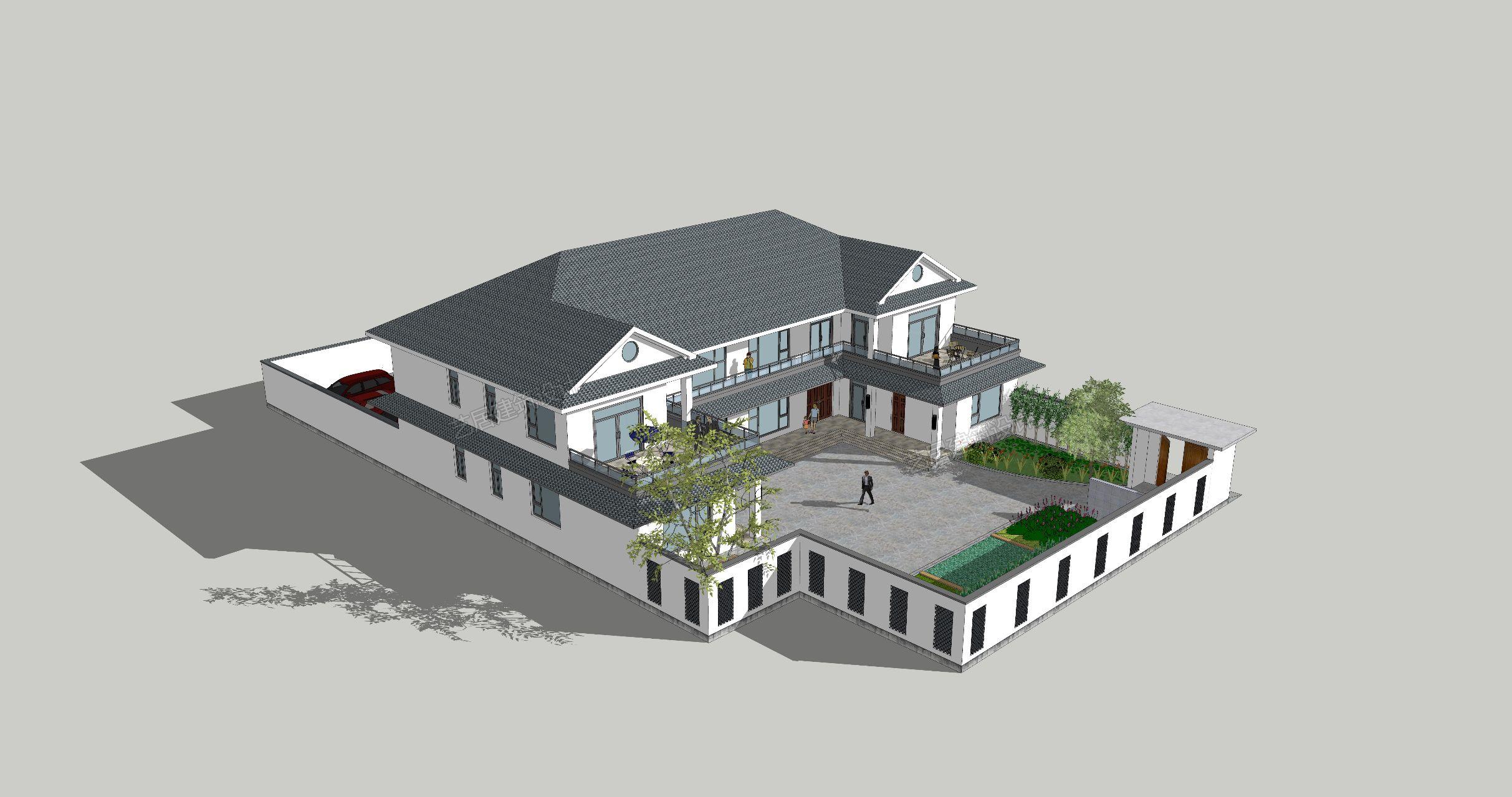 双拼合院出图欢迎光临艺居建筑设计