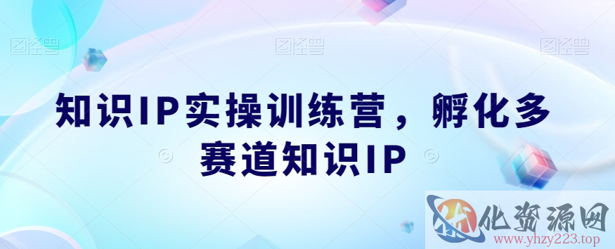 知识IP实操训练营，​孵化多赛道知识IP