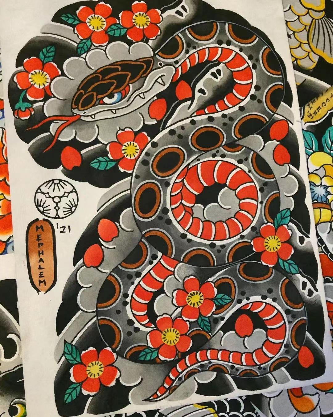 日式花臂纹身老传统-千图网