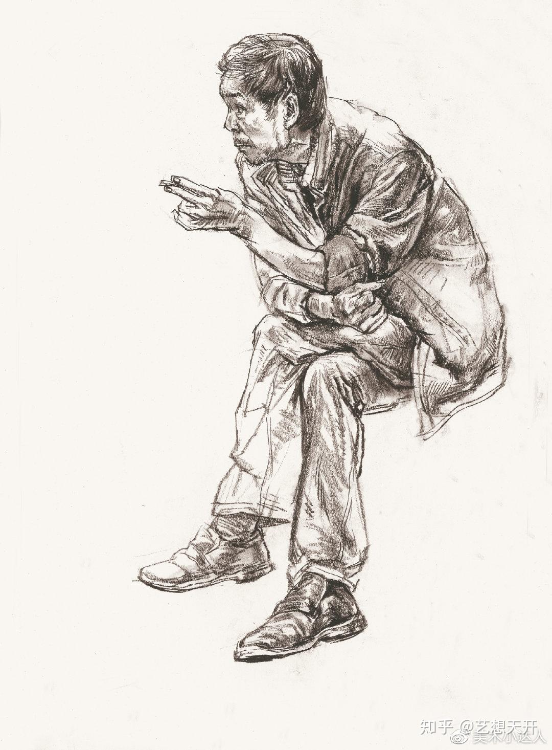 人物坐姿人物比例画面构图细节刻画尤为重要