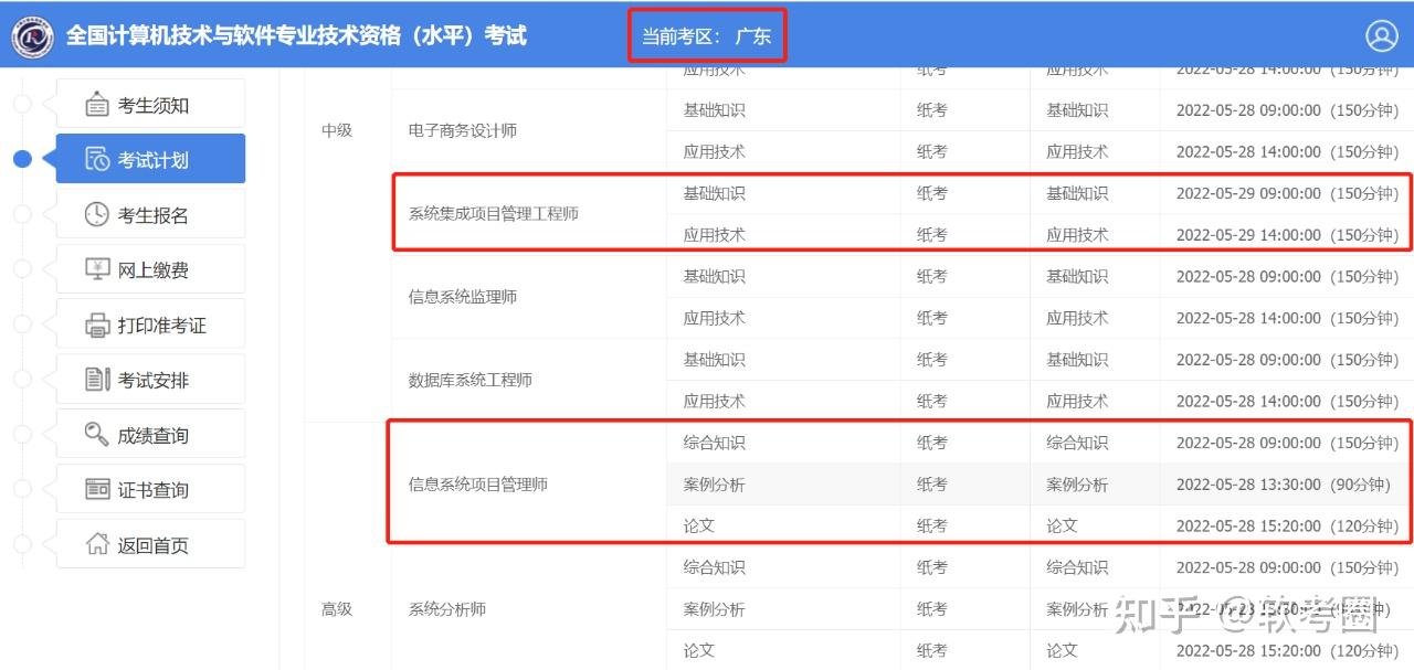 2022年廣東軟考考試時間已定5月29號開考