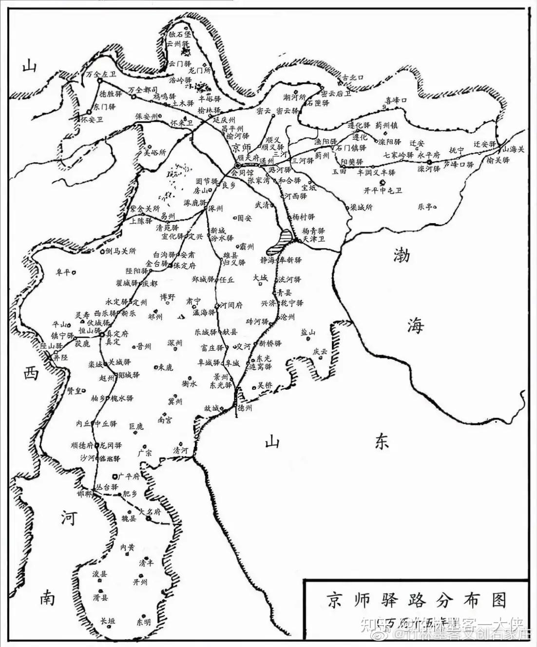 竹林墨客:明代京师驿道分布图