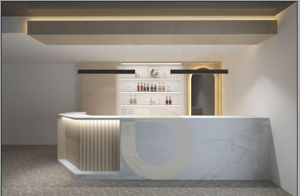 慧设方圆台球厅门头吧台设计