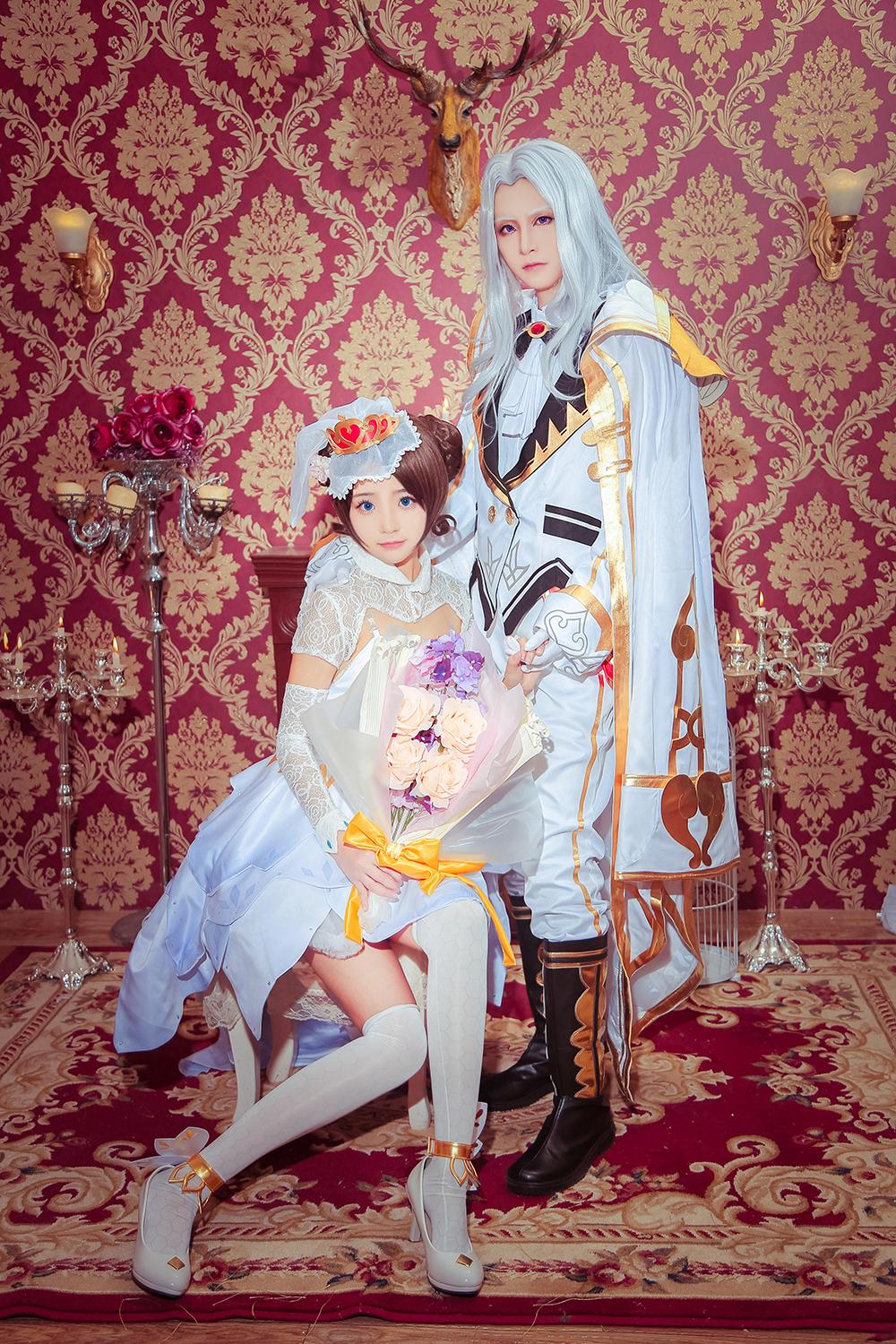 精选输游戏还被虐狗的人生王者荣耀周瑜小乔纯白花嫁cos