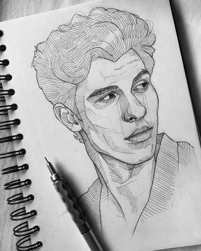 这种排线的素描画风看得真舒服