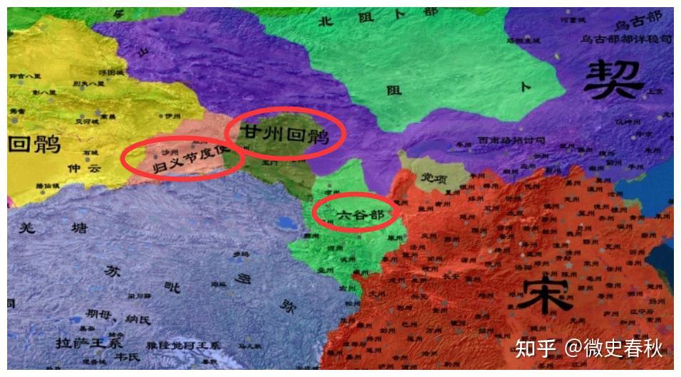 唐末五代初,河西走廊西部的吐蕃部落大部分迁到凉州城外的"六谷"一带
