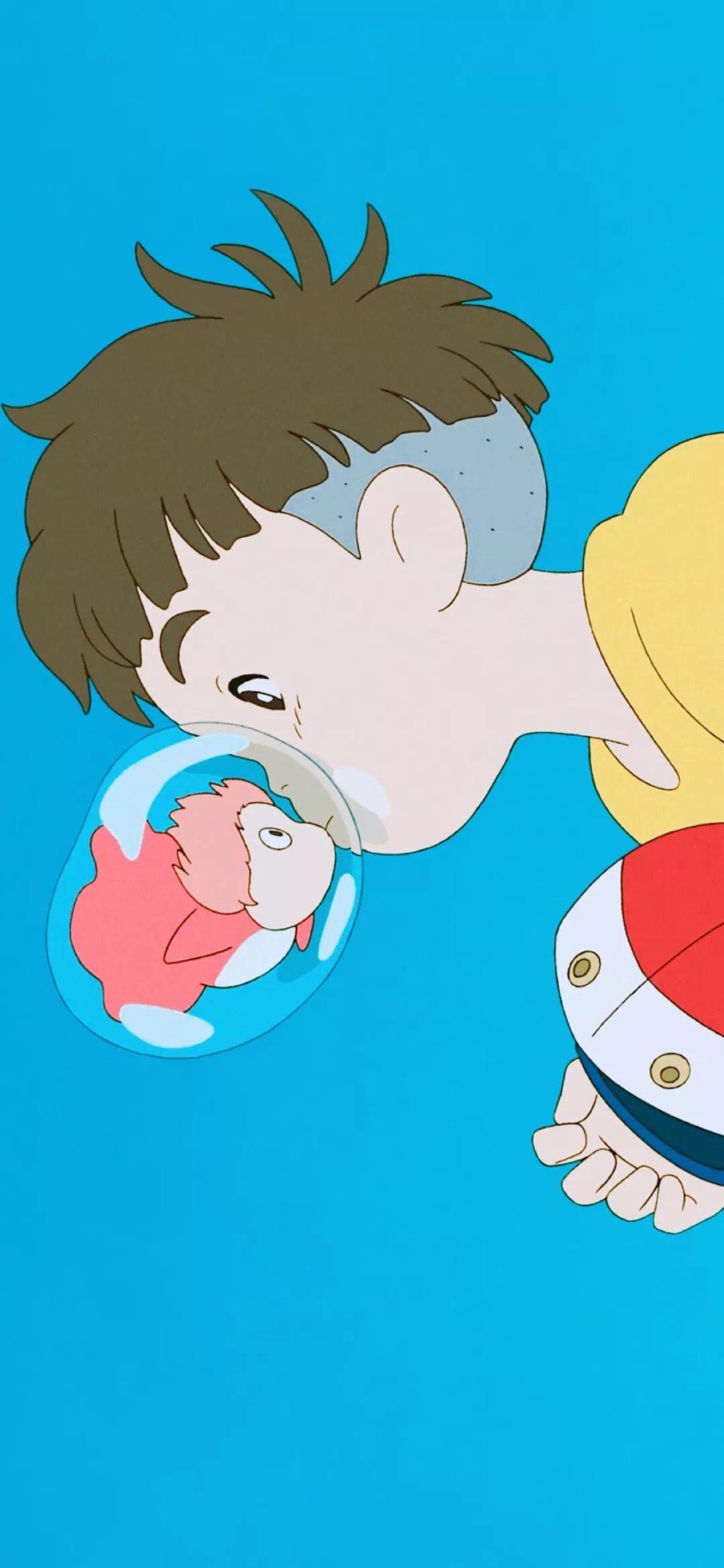 各位有悬崖上的金鱼姬波妞和宗介的壁纸吗不要水印噢谢谢