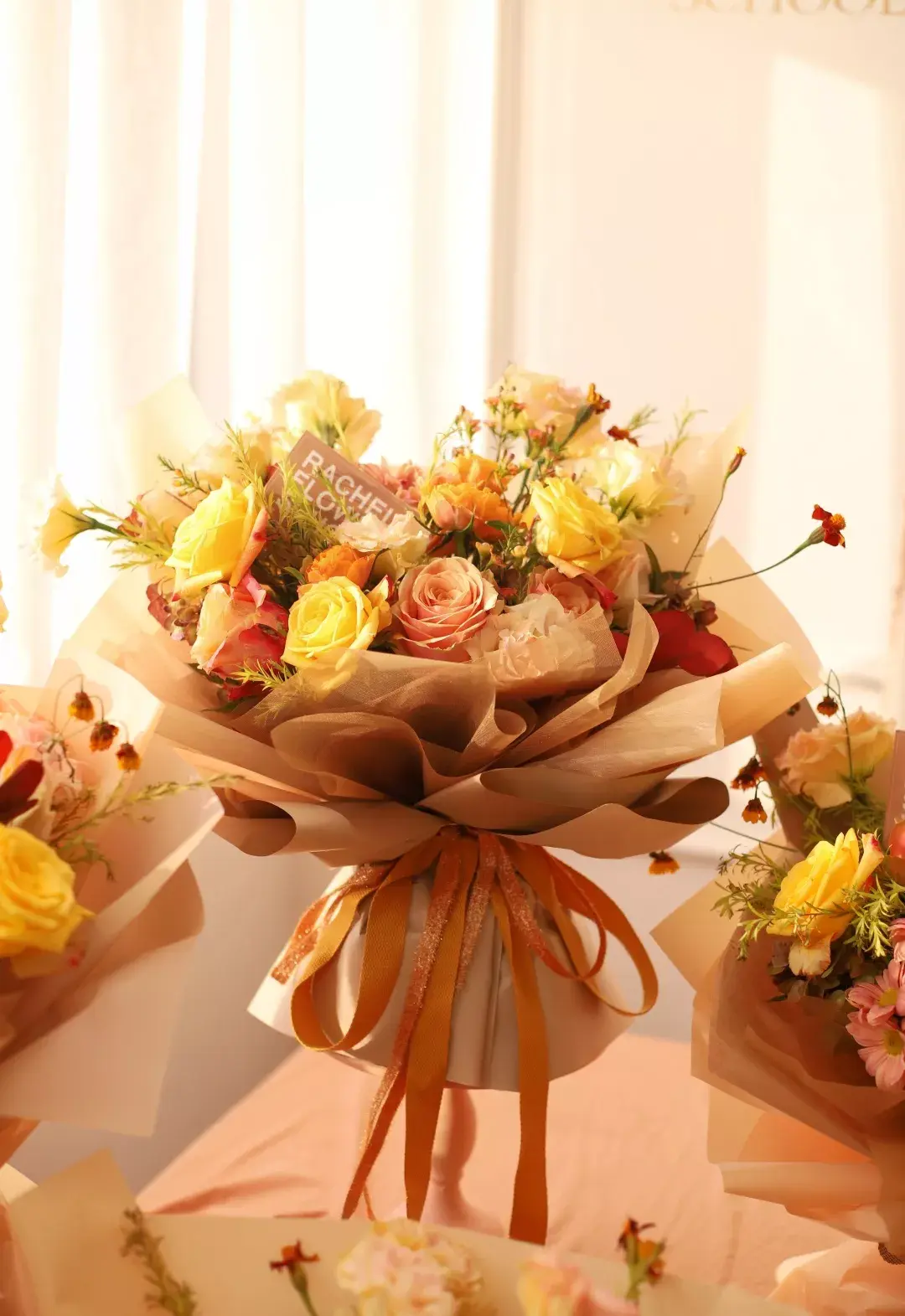 每一期都有不同的调调瑞秋风格花束的课堂上随着季节的变化随时教授新